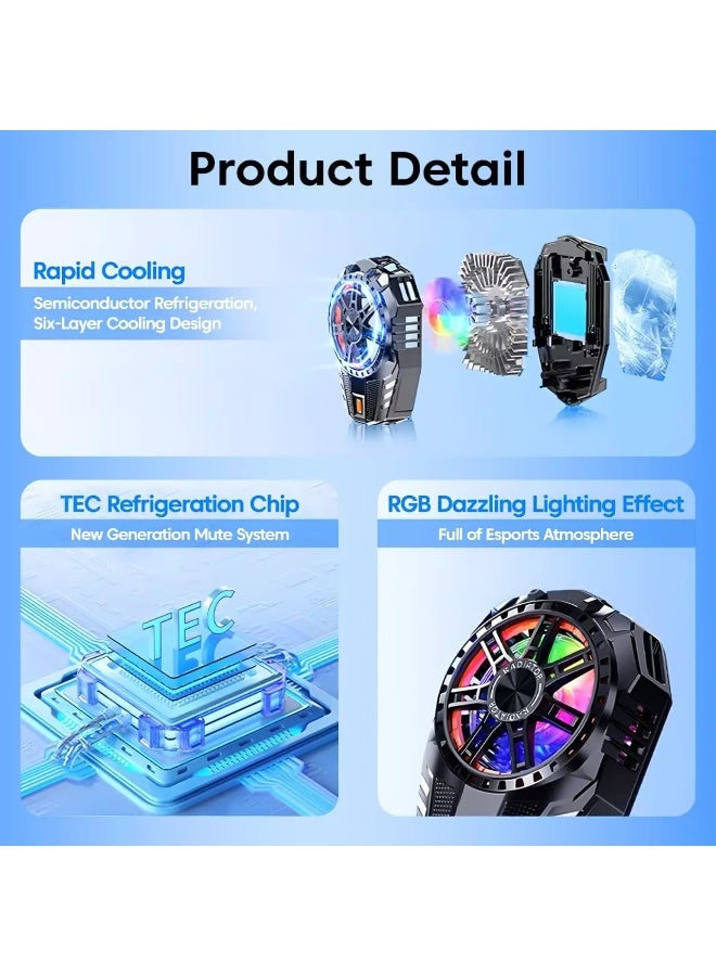 GERLAX GF-04 Mobile Phone Cooler for Gaming – Lag-Free Performance, Silent Fan, RGB Lights – Stops Overheating During BGMI, CODM & Free Fire Matches - Image 4